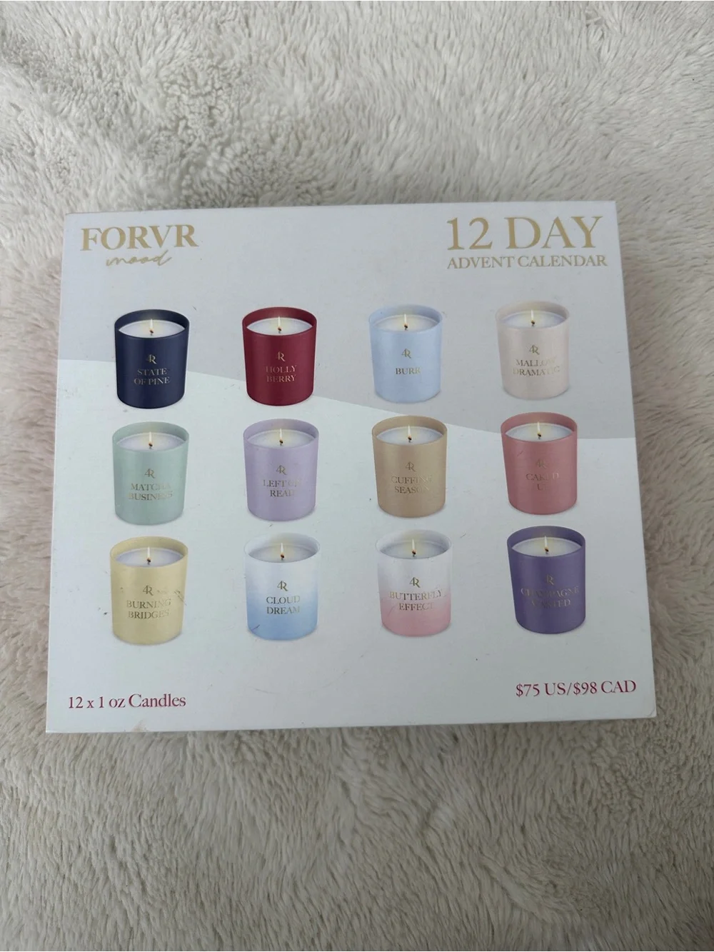 FORVR Mood Jackie Aina 12-Day Advent Candle Set - Pastel Assorted Colors